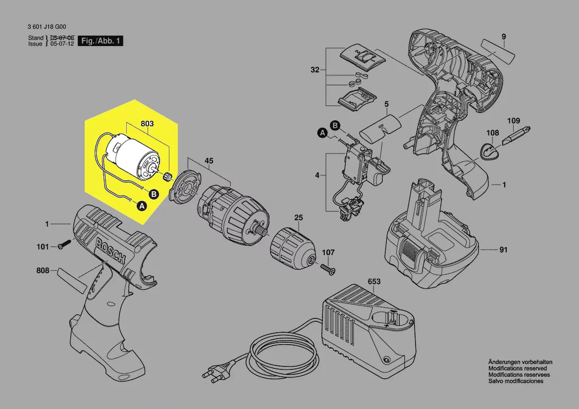 Moteur pour BOSCH GSR 14,4-2